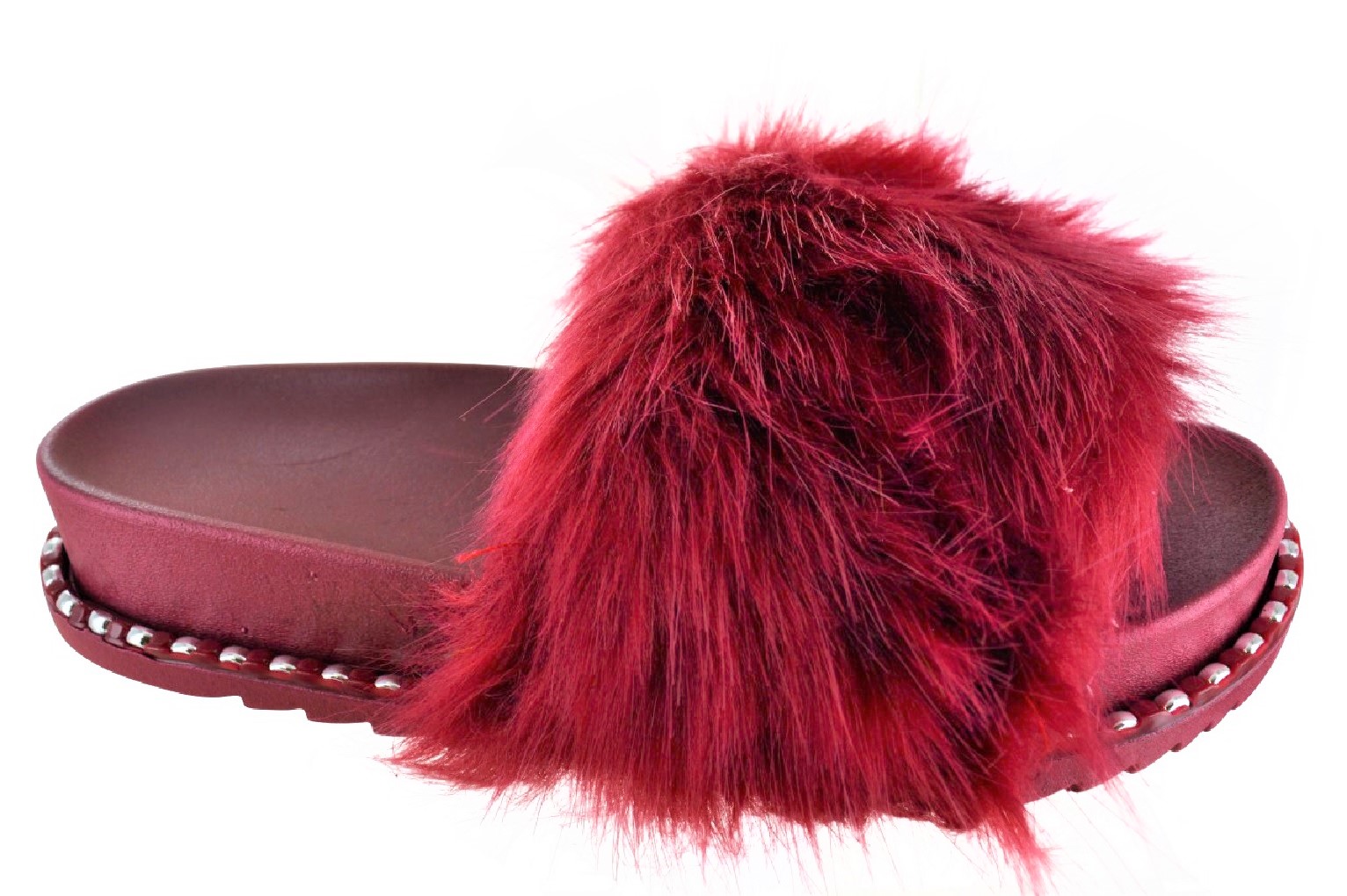 tan fluffy slides